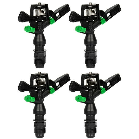 4x 1/2 Inch Plastic Impact Sprinkler 360° Rotation Head & Nozzle Lawn Irrigation