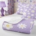 thumbnail image 4 of Manfei Vintage Flowers Bed Spread Queen 3pcs,Cartoon Botanical Floral Queen Coverlet Set,1 Quilt and 2 Pillowcases, 4 of 7