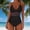 Black, variant on One Piece Swimsuits for Women Tummy Control Bathing Mesh Panel Suit with Adjustable Strap White