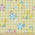 thumbnail image 2 of Summer Upholstery Fabric by the Yard, Beach Fun Umbrellas Surfboard Flip Flops Life Sunbathing Repetition, Decorative Fabric for DIY and Home Accents, Pale Pink and Yellow by Ambesonne, 2 of 5