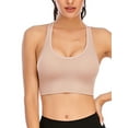 thumbnail image 2 of FANNYC 1-3 Pack Racerback Sports Bra For Women's Padded Longline Yoga Bra Beauty Back Crop Bras -Medium Support Bras For Running Active Gym Workout Fitness, 2 of 7