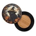 thumbnail image 2 of Renewold Black Cat Witch Pumpkin Seat Cushion for Round Bar Stool, 2 Pack Non-Slip Bar Stool Cushion Padded Vanity Seat Stoop Slipcovers Halloween Home Decor, 13-15 Inch, 2 of 6