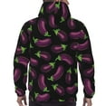 thumbnail image 5 of Food Eggplant Aubergine Pattern Hoodie Men Unisex 3d Fleece Hooded Sweatshirt Small, 5 of 6