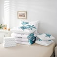 thumbnail image 5 of Feelyou Cartoon Sea Turtle Bedding Comforter Set 7pcs for Kids, Kawaii Ocean Animal Queen Bedding Sets, Marine Sealife Theme Reversible Queen Sheet Sets, Super Cozy Room Decor, 5 of 7
