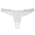 thumbnail image 2 of YWDJ Thongs for Women Sexy Lace Lightweight G String No Show Low Waist Hollowed Out Briefs Sexy Transparent Lace Underpants White S, 2 of 3