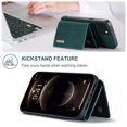 thumbnail image 4 of Detachable Wallet Case for iPhone 13 6.1" 2021, Allytech PU Leather Anti-Scratch Shockproof 2 in 1 Kickstand Magnetic Snap Business Style Purse Case with [7 Card Slots] for iPhone 13, Green, 4 of 6