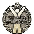 thumbnail image 2 of You Make A Difference Medals, 2" Gold Diecast You Make A Difference Medal Award 5 Pack, 2 of 2