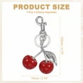 thumbnail image 2 of Uxcell Cherry Keychain for Women Bag Purse Charm Cute Cherry Accessories with Key Ring and Clip Red-Silver, 2 of 7