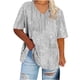 thumbnail image 2 of Karight Plus Size Women Tunic Tops Short Sleeve Tshirts Floral Printed V Neck T Shirt Plus Size Vacation Beach Blouse, 2 of 4