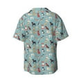 thumbnail image 2 of Balery Animal Dog Men's Casual Button Down Shirt Short Sleeve Textured Summer Cuban Beach Shirts-Large, 2 of 7