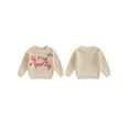 thumbnail image 2 of FOCUSNORM Baby Girl Birthday Knit Sweater Letter Balloon Embroidery Long Sleeve Pullover Tops for Fall Winter, 2 of 9