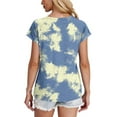 thumbnail image 4 of TKLPEHG Womens Tunic Tops Short Sleeve Crew Neck Tunic Tops Comfy Loose Summer Fashion Tie Dyed Print Graphic Tee Casual Outfits (Green,S), 4 of 6