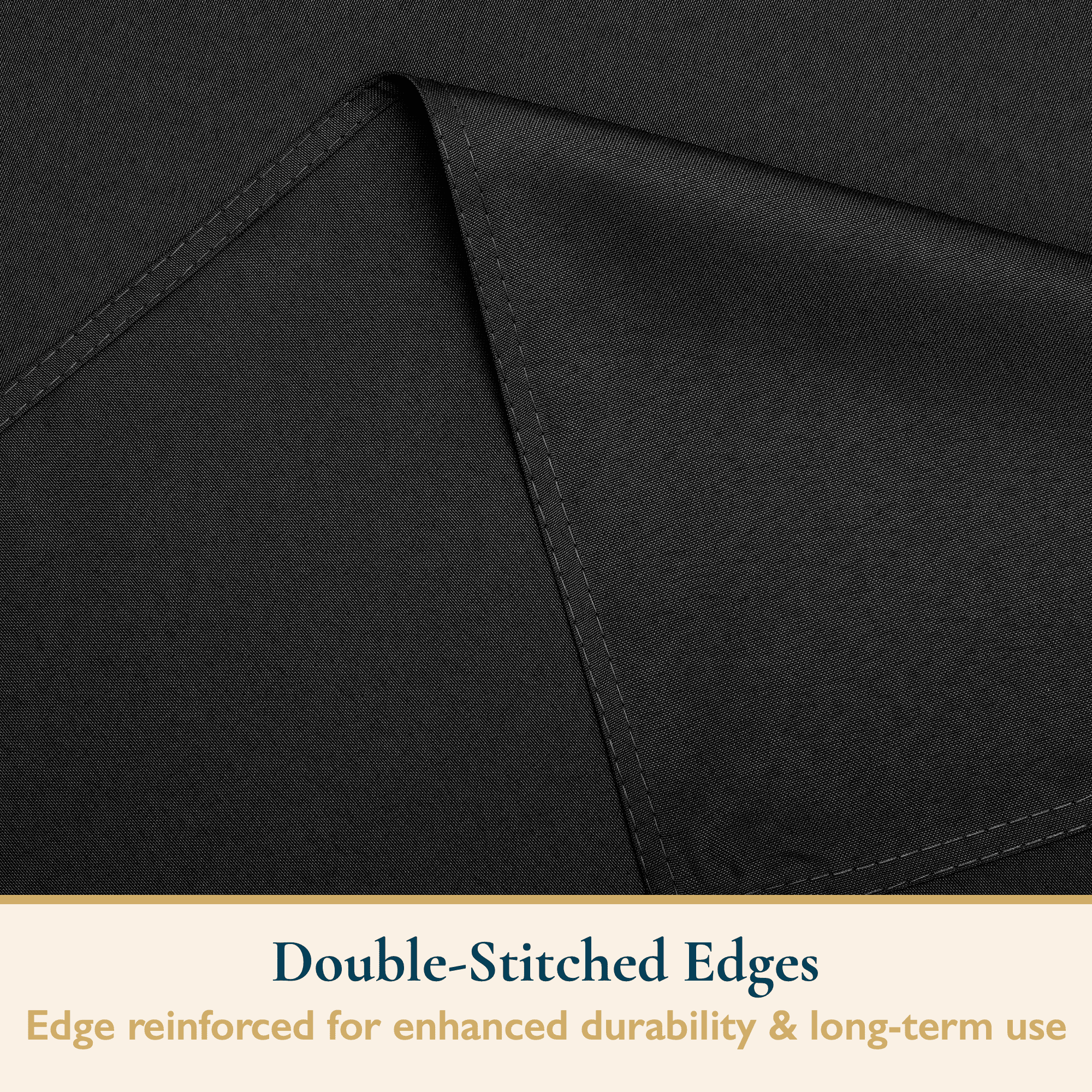 ComfiTime Tablecloth – 90 x 156 Durable Polyester Fabric Table Cover Cloth for 11-12 ft Rectangle Table, Spill/Stain-Resistant, Reusable/Washable, Indoor/Outdoor Dining/Party/Wedding/Banquet, Black