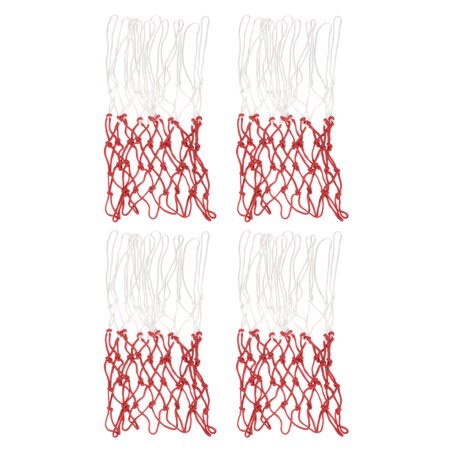 Uxcell 16.9  3.5mm PP Basketball Hoop Rim Net Replacement for Indoor Outdoor  White Red 4 Pack