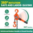 thumbnail image 2 of 3 Tons Chain Hoist with Weston Style Double-Pawl Brake, Hand Lever Chain Hoist, 360°Rotation Lift Lever Block Chain Hoist, for Garage, Factory, Dock (3 TON 20 FT), 2 of 8