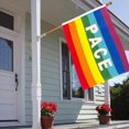 thumbnail image 3 of Bandera al aire libre de la paz del arco iris, poliéster resistente a la intemperie, bandera de las letras de la paz del arco iris, ojal de la bandera de la bandera al aire libre kaili Sencillez, 3 of 5