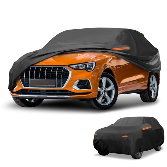 Unique Bargains Car Cover for Audi Q3 2012-2022 190T-PU Black with Right Side Zipper