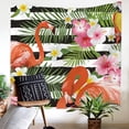 thumbnail image 2 of Tapicería de pared con diseño de flamencos, diseño estético, 150 x 150 cm, microtela, 2 of 2