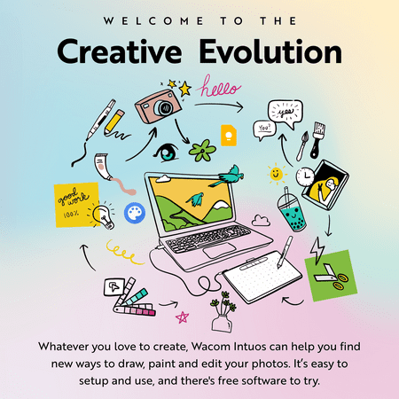 Wacom Intuos Graphics Drawing Tablet, 3 Bonus Software Included, 7.9x 6.3, Black, Small (CTL4100)