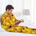 thumbnail image 2 of Mens Pajamas Set - Ripe Yellow Lemon Comfy Long Sleeve Button Up Pajama Sets for Men 2 Piece, Soft Sleepwear Nightwear Pjs Lounge Sets for Men with Pockets, 2 of 5