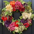 thumbnail image 5 of Artificial Wreath Colorful Hydrangea Wreath Front Door Decoration Wall Background Christmas Decor Hello Spring Home Decoration, 5 of 5