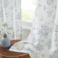 thumbnail image 2 of Exultantex European Floral Grommet Curtain 52x84 Inch, Semi-Sheer Grey Blue, 2 of 6