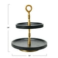 thumbnail image 2 of Main + Mesa Wood 2-Tier Decorative Tray, Black/Gold, 2 of 6