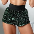 thumbnail image 2 of Sparkly Sequin Shorts for Women Summer Casual Elastic High Waist Shiny Sequins Hot Shorts Night Party Clubwear, 2 of 5