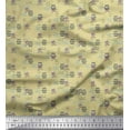 thumbnail image 1 of Soimoi Beige Cotton Duck Fabric Crossbone & Skull Halloween Print Fabric by the Yard 42 Inch Wide, 1 of 1