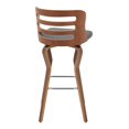 thumbnail image 3 of Benjara Verne 30" Swivel Gray Faux Leather and Walnut Wood Bar Stool, 3 of 5