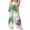 Multicolour, variant on Women's Wide Leg Pants, Bohemian Chiffon Beach Cover Ups, Sun Protection Loose Pants with Printed Pattern for Vacation, Layered Look, Daily Wear