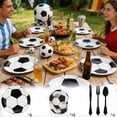 thumbnail image 7 of B Party Supplies, Disposable Tableware, Soccer Themed Plates And Cups Set With Football Texture Design And Complete Utensils For Game Day Parties, Indoor And Outdoor Gatherings 8-Pack, 7 of 7