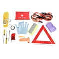 thumbnail image 2 of Roadside Assistance Car Emergency Kit - First Aid Kit, Jumper Cables, Tow Rope, LED Flash Light, Rain Coat, Tire Pressure Gauge, Safety Vest & More Ideal Winter Accessory For Your Car, Truck Or SUV, 2 of 9