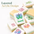thumbnail image 3 of 4 Layer Mahjong Tiles American Mahjong Tile Set 160 Acrylic Layered Mahjong Tiles with Clear Engraving and Carrying Bag for Home Travel Game Nights (Yellow), 3 of 6