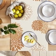 thumbnail image 2 of Orange Grey Table Runner Wild Dahlia Pinnata Flower Table Runners Modern Elegant Pompon Farmhouse Geometric Table Center Decor for Home Kitchen Dining Party Patio (13x108 Inch), 2 of 6