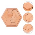 thumbnail image 4 of MasteelfCA 1 Set Wooden Hexagon Puzzle Geometry Shape Pattern Blocks Brain Teaser Toy, 4 of 7