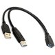 thumbnail image 1 of wonima02 Black USB 3.0 Female to Dual USB Male Extra Power Data Y Extension Cable Splitter Adapter for 2.5" Mobile Hard Disk, 1 of 1