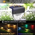thumbnail image 3 of Solar Light Outdoor Garden, LED Outdoor Wall Light, 6pack Warm White + RGB Color, Solar Fence Lights for Wall, Fence, Patio, Garden, Step, Stair, 3 of 5