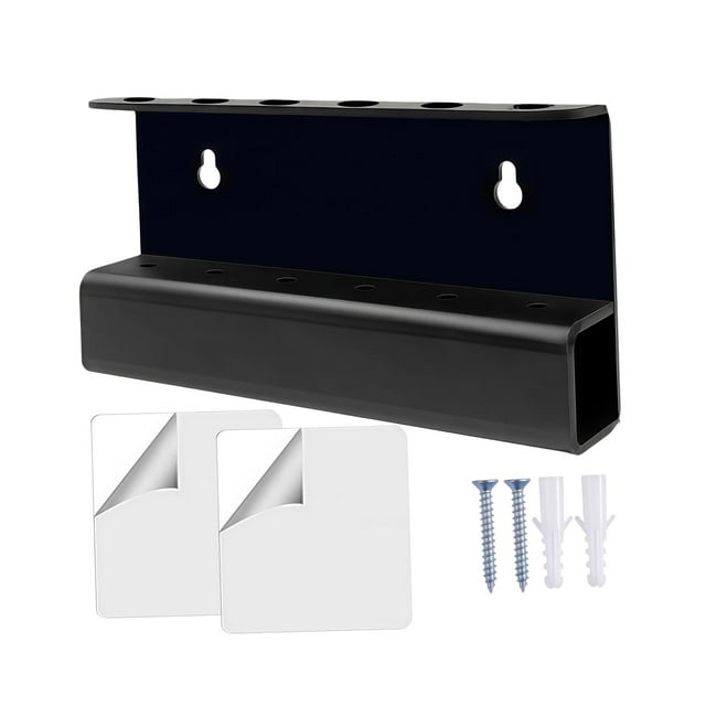 Soporte de exhibición, estante de almacenamiento interior, tablero de diseño ligero con 6 orificios, acrílico, para taller, hogar o sala de estar. Negro