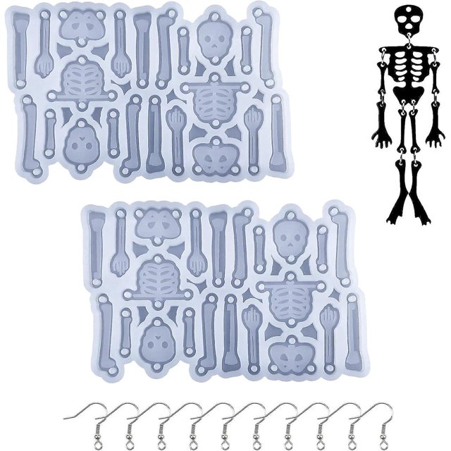 Moldes de Silicona Sincero para Pendientes de Esqueleto de Calavera de Halloween