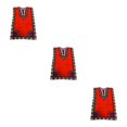 thumbnail image 3 of maskred Robe de Vacances à la Mo pour Femmes Boho Ethnique Élégante Tunique en Vrac Robe Orange 3Set, 3 of 6