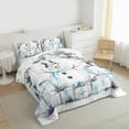 thumbnail image 3 of Manfei Winter Blue Snowman Full Size Comforter Sets, Merry Christmas Bedding Comforter Set, Western Festival Holiday Reversible Bedding Sets, Super Cozy Room Decor, 3-Piece, 3 of 8