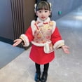 thumbnail image 2 of Otqutp Embroidery Tang Suit for Toddler Kids Baby Children Fairy Dresses for Chinese New Year Lined Warm Princess Performance Dresses with Bag (Red-B,2-3 Years), 2 of 9