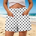 thumbnail image 3 of Zynoxe Women's Polka Dot Casual Shorts with Pockets Lightweight Breathable Mid-Thigh Shorts for Women Stretchy Elastic Waistband Drawstring Shorts Summer Versatile Casual Solid Color Beach Shorts M, 3 of 7