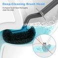 thumbnail image 2 of Toilet Bowl Brush Holder Set: Curved Design with Holder for Deep Cleaning Under Rim - Compact Hidden Scrubber for Small Space - Modern RV Bathroom Accessories - Gray, 2 of 14