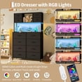 thumbnail image 4 of EDTara 12-Drawer Storage Dresser, Metal Frame Fabric Chest With Wood Top, Led Lighting, Outlet and Open Shelving, 4 of 7