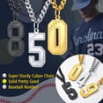 thumbnail image 4 of ChainsProMax Men Lucky Number Necklace, with 3mm Cuban Chain, Personalized Sports Jewelry, Stainless Steel/Gold Plated, 4 of 8