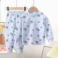 thumbnail image 2 of TOWED22 Toddler Baby Boy Sweatshirt Outfit Print Long Sleeve Shirt Jogger Pants Fall Outfits Winter Clothes Set Size:5-6 Y,Color:Blue, 2 of 8