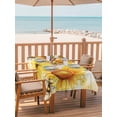 thumbnail image 2 of Outdoor Tablecloth with Umbrella Hole for Patio/Picnic/Party/Camping, Sunflower Waterproof Table Cloth Rectangle Table Cover Washable, Yellow Floral Elegant Flowers Pastoral (54"x 80"), 2 of 8