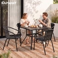 thumbnail image 2 of NAPWANT Outdoor Rattan Patio Dining Chairs Set of 4, Stackable All-Weather Wicker Chairs with Steel Frame for Garden, Deck, Backyard, Gray, 2 of 10
